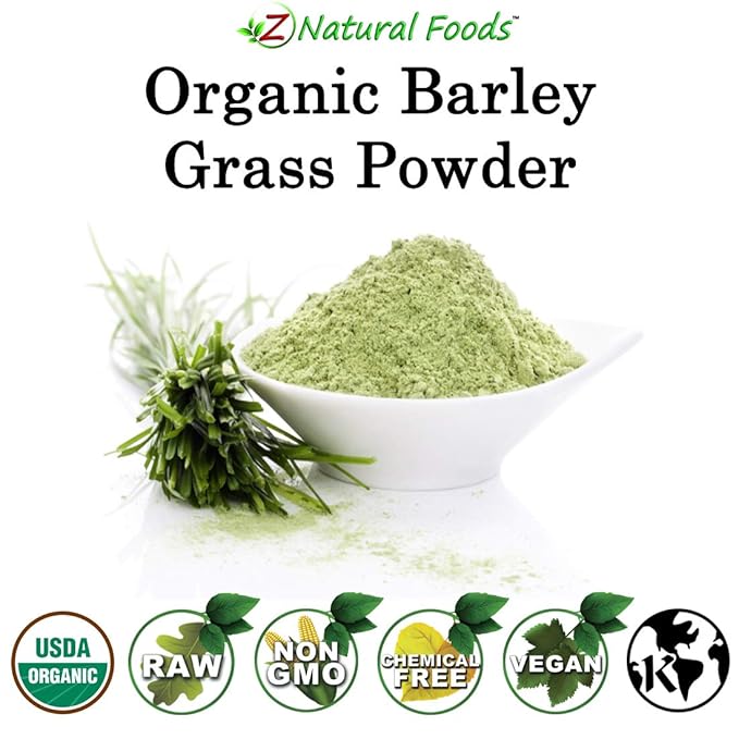 Z Natural Foods Organic Barley Grass Powder - USDA Organic Whole Food Green Blend for Energy Boost, Detox & pH Balance with Amino Acids, Minerals - Antioxidant Mix for Juice, Water, Smoothies, 5 lbs