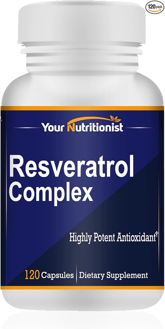 Resveratrol Complex Potent Antioxidants, 120 Capsules, 60 Days