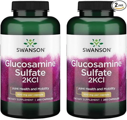 Swanson Glucosamine Sulfate 2Kcl 500 Milligrams 250 Capsules (2 Pack)