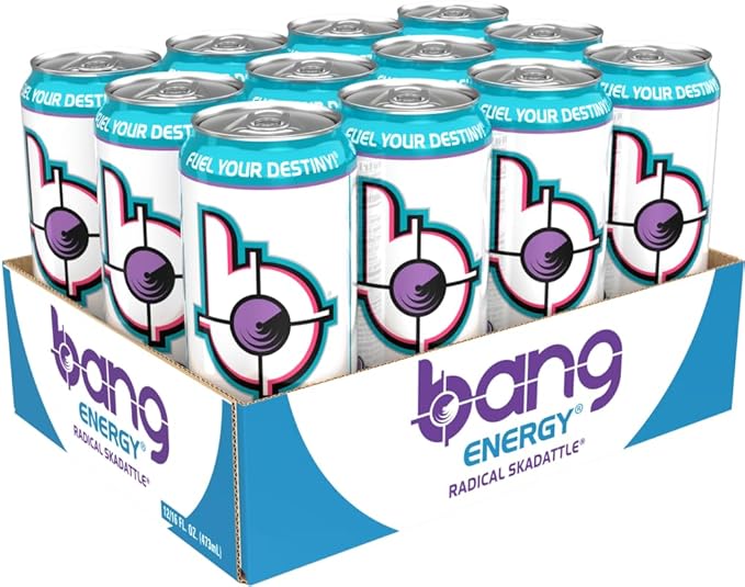 Bang Energy Radical Skadattle, Sugar-Free Energy Drink, 16-Ounce (Pack of 12)