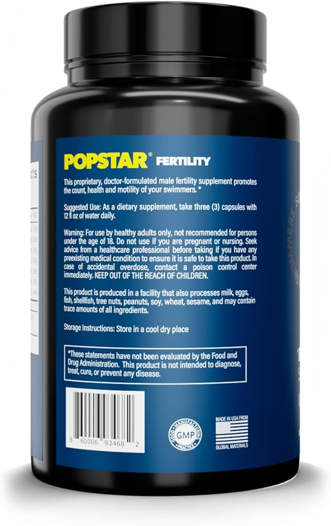 Fertility Supplement For Men - Doctor Formulated - Made in the USA - Men's Prenatal Vitamins - Male Fertility Supplements - Booster - Count & Motility Activator - 90 Vegan Capsules (3 Month Supply)