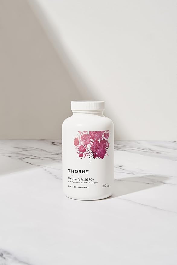 THORNE Women's Multi 50+ - Comprehensive Daily Multivitamin with Vitamins A, B6, B12, C, D, E, K, Zinc & More - Support Heart, Brain, Bone & Immune Health* - 180 Capsules
