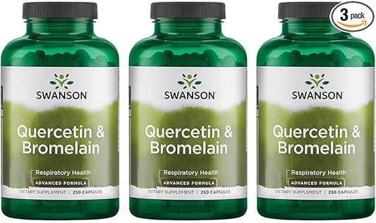 Swanson Quercetin & Bromelain- Supplement- Unique Natural Formula-(250 Capsules, 260/78mg Each) (3 Pack)
