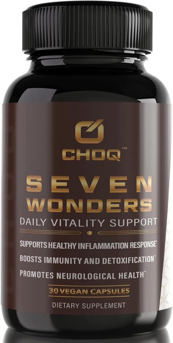 Seven Wonders - Organic Mushroom Supplement - Cordyceps, Reishi, Lion's Mane, Chaga, Turkey Tail, Maitake, King Oyster - 30 Vegan Capsules