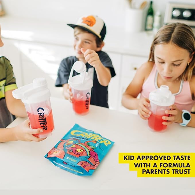 Critter Vitamin H2O – Kids’ Hydration & Multivitamin Drink Mix – Electrolytes, Essential Vitamins, Delicious Natural Flavors – 30 Single-Serve Packets