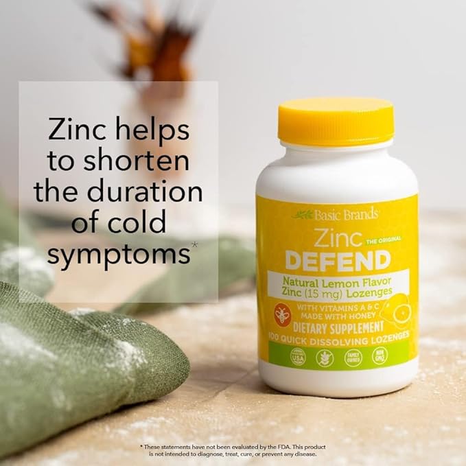 – Zinc Lemon Defend - 100 Lozenges - Natural Lemon Flavor Zinc–Lozenges - Immune Boost, Cold Relief, Non-GMO, Zinc Acetate & Vitamin C - 2-Pack