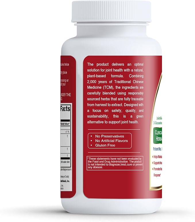 JointAlive Joint Support Supplements for Women & Men, Glucosamine Chondroitin, Relief Joints Discomfort, Cartilage Repair, Healthy Inflammatory Response, as Quickly as 7 Days, 30 Servings