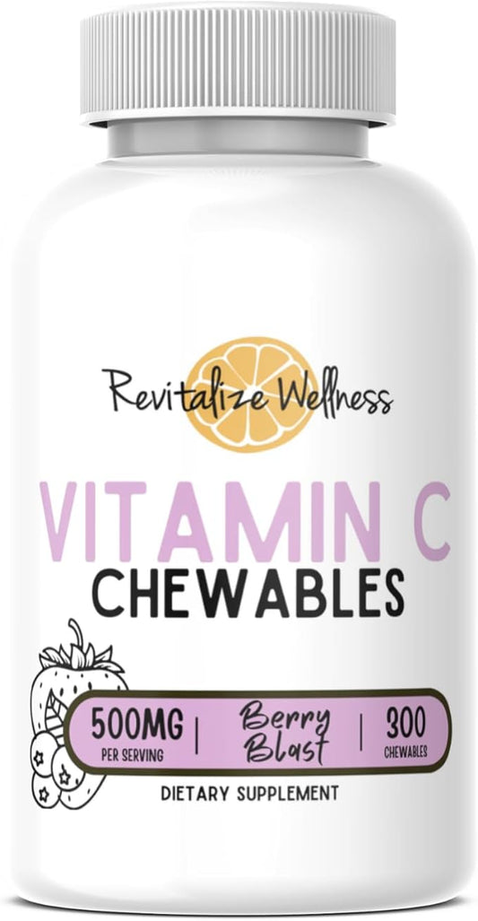 Vitamin C Chewables | 500 mg Vitamin C as Ascorbic Acid per Serving | Berry Blast Flavor | 60 Servings