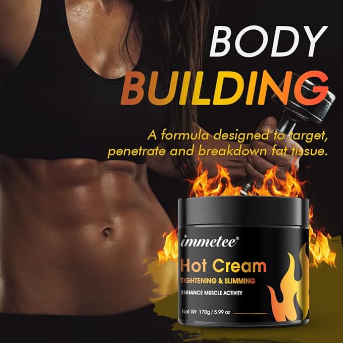 Hot Cream for Belly Fat Burner, Hot Cream Cellulite and Fat Burner, Sweat Fat Burning Gel, Workout Enhancer For Shaping Waist, Abdomen and Buttocks Slimming Cream for Men and Women-170g