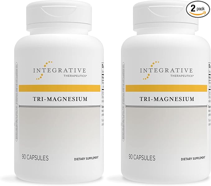 Integrative Therapeutics Tri-Magnesium - Supports Healthy Bones & Teeth* - Supports Cardiovascular & Neurological Function* - Promotes Calm* - 90 Capsules - 2 Pack