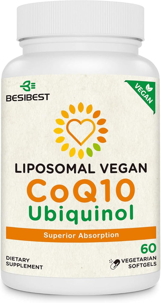1000mg Liposomal CoQ10 Ubiquinol, 60 Vegan Softgels, High Absorption Ubiquinol CoQ10 Supplement, Active Antioxidant Form of Coenzyme Q10 for Heart Function & Energy Production