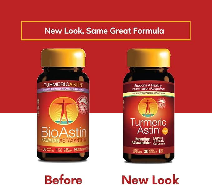 Nutrex Hawaii, TurmericAstin, with Turmeric, BioAstin Hawaiian Astaxanthin & BioPerine Black Pepper Extract, 30 Count