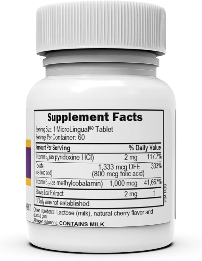Superior Source No Shot Vitamin B-12 Methylcobalamin 1000 mcg, B-6 & Folic Acid 800 mcg - Supports Brain & Heart Health - Aids Natural Energy Levels - 60 Sublingual Dissolving Tablets
