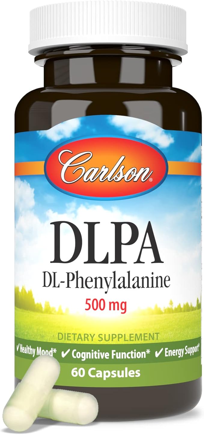 Carlson DLPA DL-Phenylalanine 500 mg Mood, Cognitive & Nervous System Support Supplement - 60 Capsules
