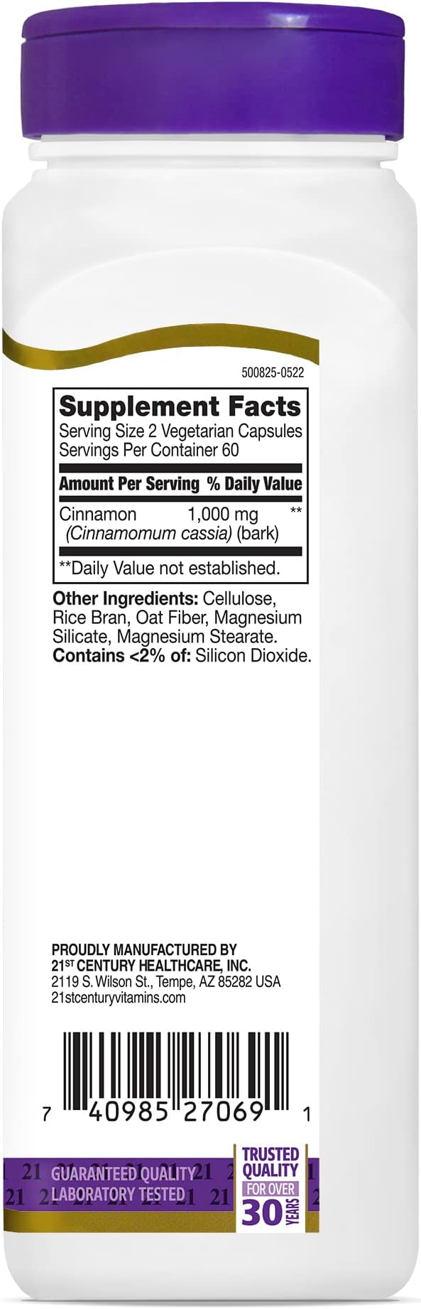 21st Century Cinnamon, 500mg, 120 Vegicaps