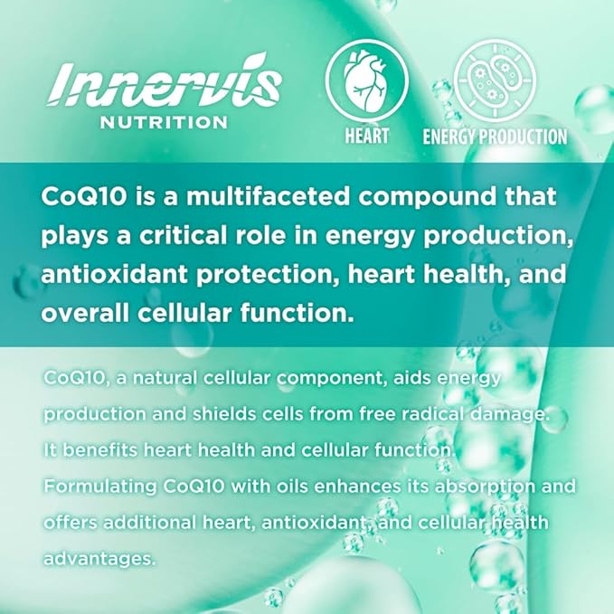 CoQ10 100mg 120 Softgels Promote Heart Health Energy Production Powerful Antioxidant Supplement