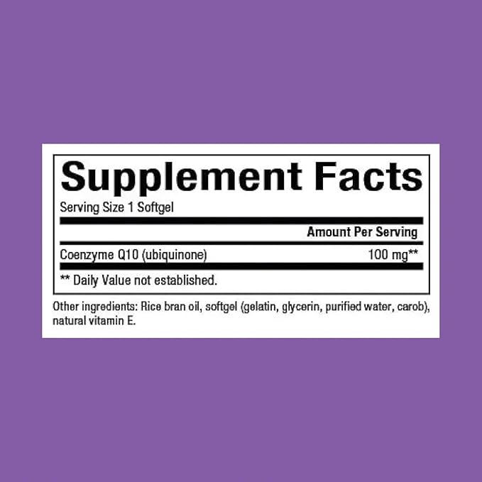 Natural Factors Coenzyme Q10 100 mg, Natural Coenzyme Q10 Supplement for Energy, Heart and Cognitive Support, 240 Softgels