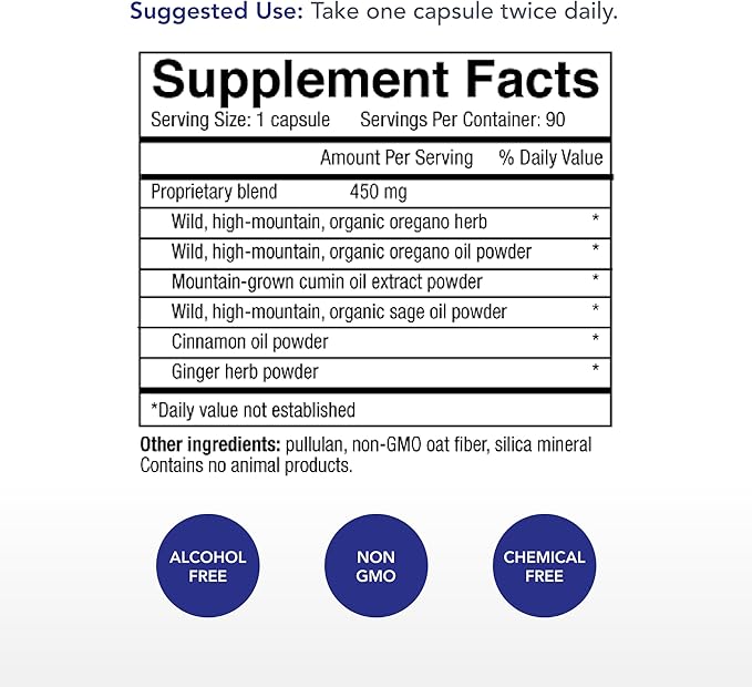 Physician's Strength Oregacillin - 90 Capsules - Multiple Spice Extract - Respiratory Health Support - 90 Servings