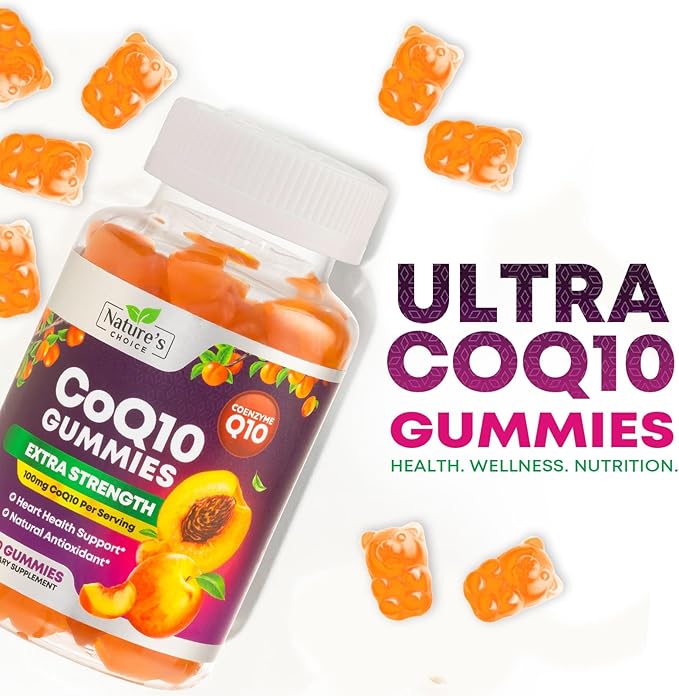CoQ10 100mg Gummies - 3X Better Absorption, Antioxidant for Heart Health Support & Energy Production, Ultra Coenzyme Q10 Vitamins, Co q 10 Supplement, Dietary Supplement, Non-GMO - 120 CoQ10 Gummies