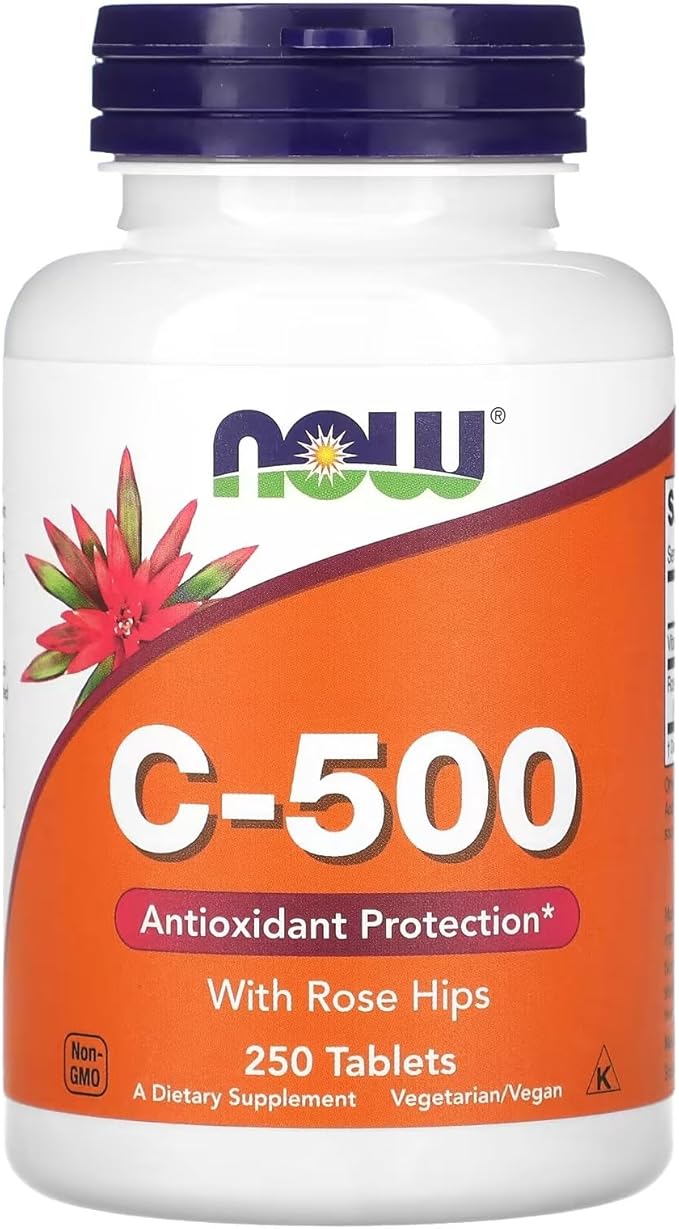 NOW Foods Supplements, Vitamin C-500 Calcium Ascorbate, Antioxidant Protection*, 250 Veg Capsules