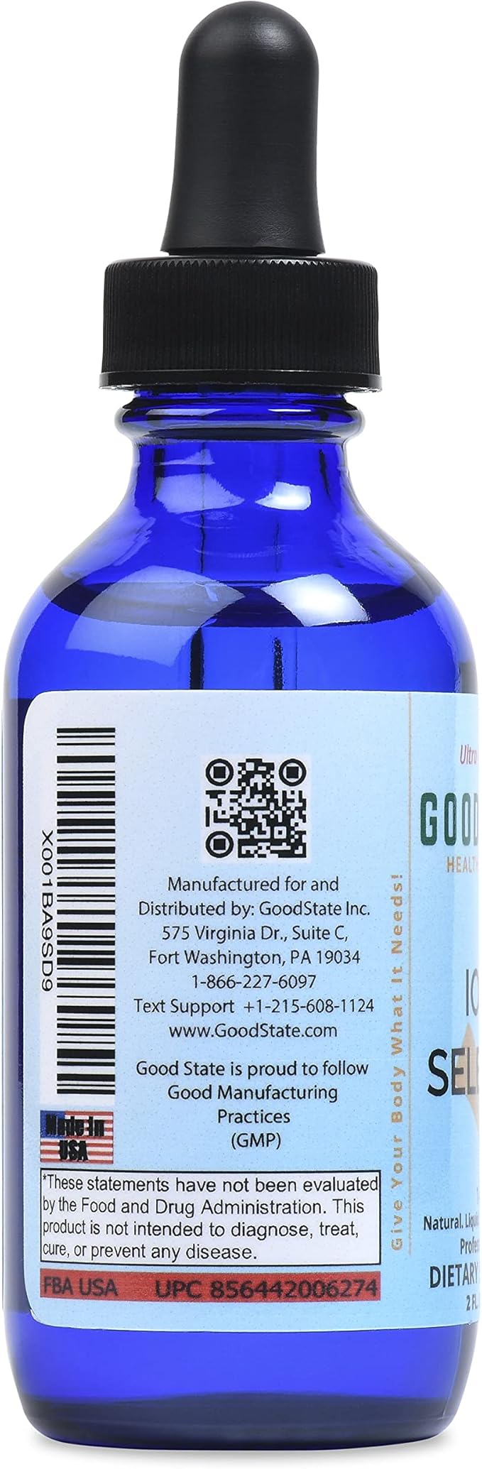 (Glass Bottle) Good State Liquid Ionic Selenium Ultra Concentrate (10 Drops Equals 70 mcg - 100 Servings per Bottle)