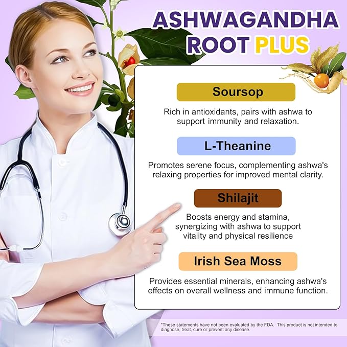 (2 Packs) Liposomal Ashwagandha Liquid Drops w/Soursop Bitters, L-Theanine, Shilajit, Maximum Absorption, Natural Energy, Cortisol Health for Women & Men, Non-GMO, Alcohol Free