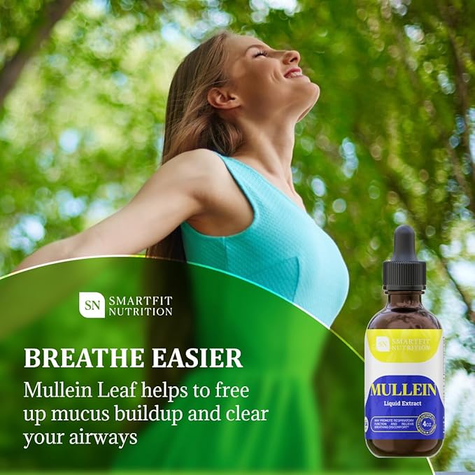 Mullein - Mullein Leaf Extract Drops - Lung Cleanse - Supplement for Respiratory System Support - Verbascum Densiflorum - 4 oz