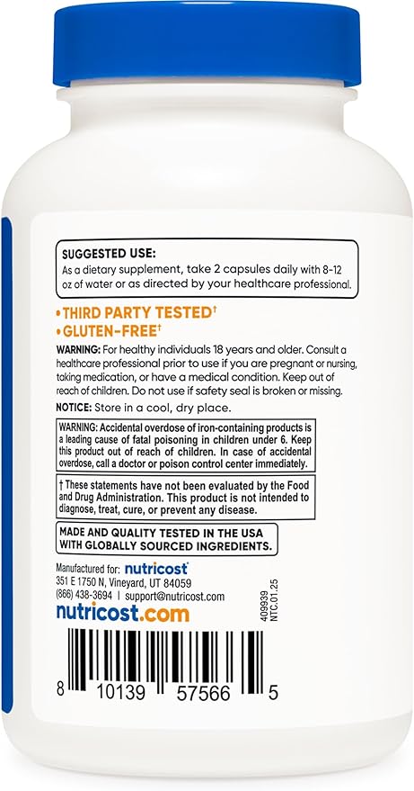 Nutricost Methylated Vitamin B Complex 120 Capsules - (60 Servings) Gluten-Free