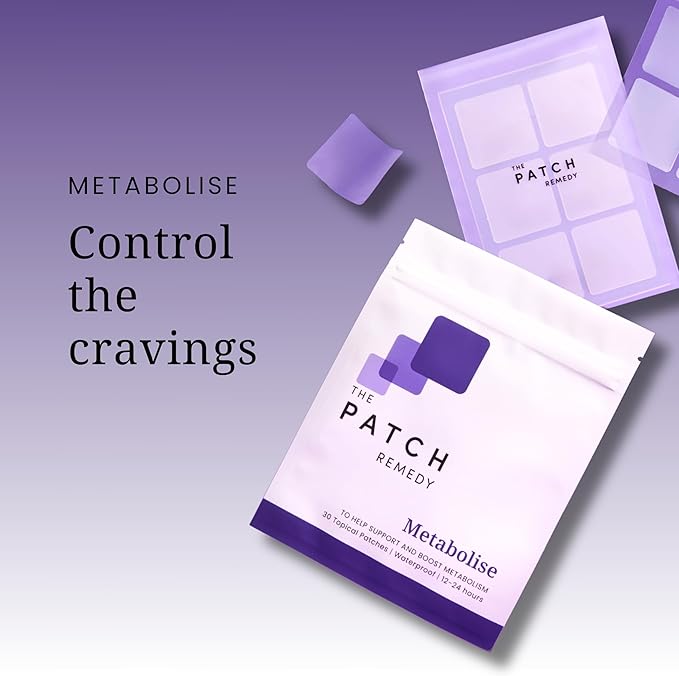 Metabolise Patches | 30 Topical Patches | Waterproof | Ingredients Including 5HTP, Guarana Extract, L- carnitine and Lecithin | Lasts 12-24 Hours