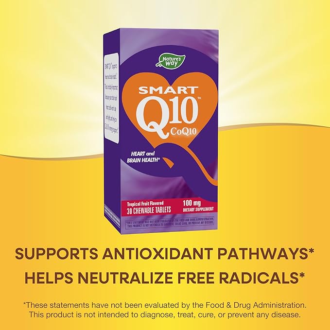 Nature's Way Nature's Way SMART Q10 CoQ10, Supports Heart and Brain Health*, Tropical Fruit Flavored, 30 Chewables