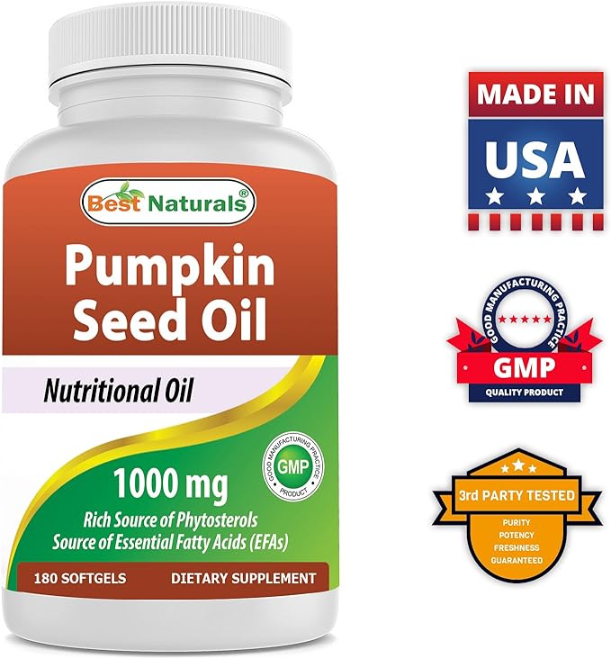 Pumpkin Seed Oil 1000 mg & Vitamin K2 (MK7) with D3