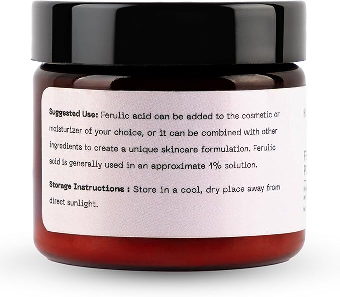 Pure Ferulic Acid Powder | Stabilizes Vitamin C | for use in DIY Creams and serums
