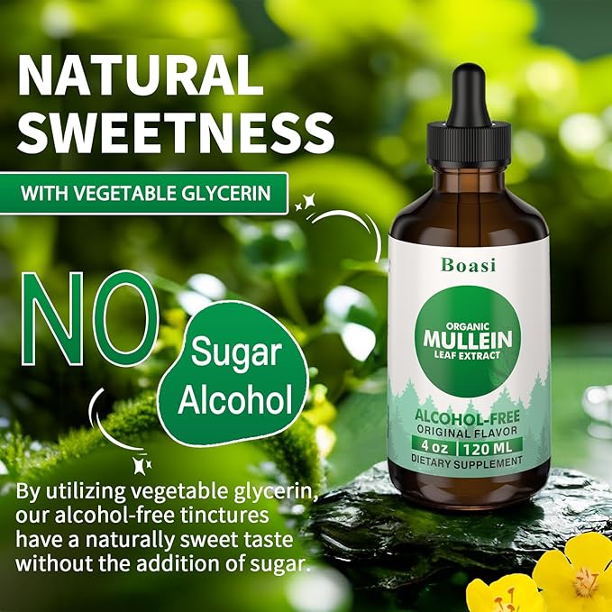 120ml Mullein Leaf Tincture - Lung Cleanse - Vegan Lung Detox - Respiratory Health and Immune Support Drops - Natural Supplement Liquid Extract 4 fl.oz.Chlorophyll