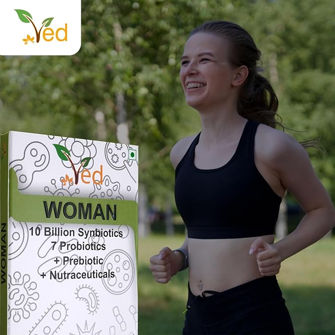 Ved Woman Complex Probiotics and Prebiotics Complex - 10 Billion CFU - 20 Live Bacterial Cultures - 28 Probiotic Complex Capsules for Woman- Lactobacillus crispatus, Silicon Dioxide.