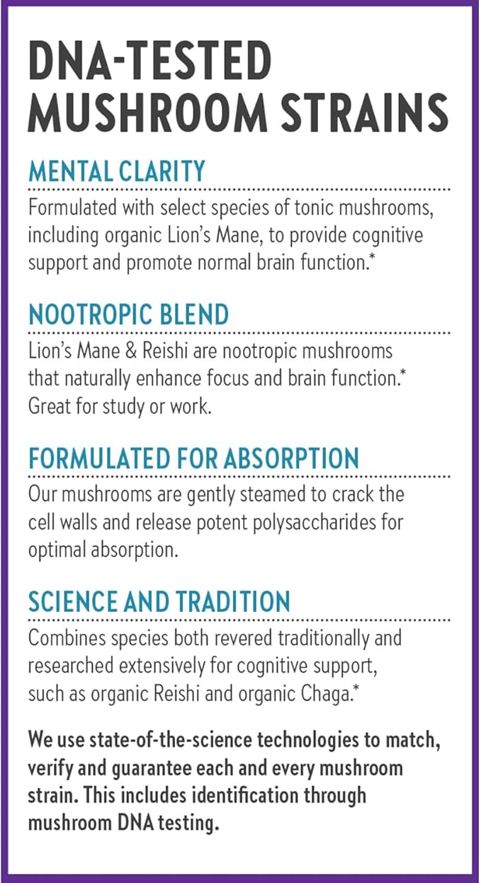 New Chapter Lion's Mane + Reishi Mushroom - LifeShield Mind Force for Mental Clarity with Organic Reishi Mushroom + Vegan + Non-GMO, Nootropic Ingredients - 60 ct