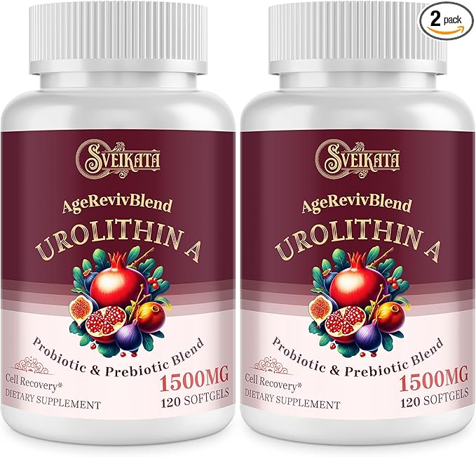 Urolithin A Supplement 1500mg, 120 Softgels (2 Bottles)