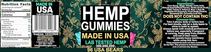 Hemp Gummies Sleep Calm Relaxation-Made in USA