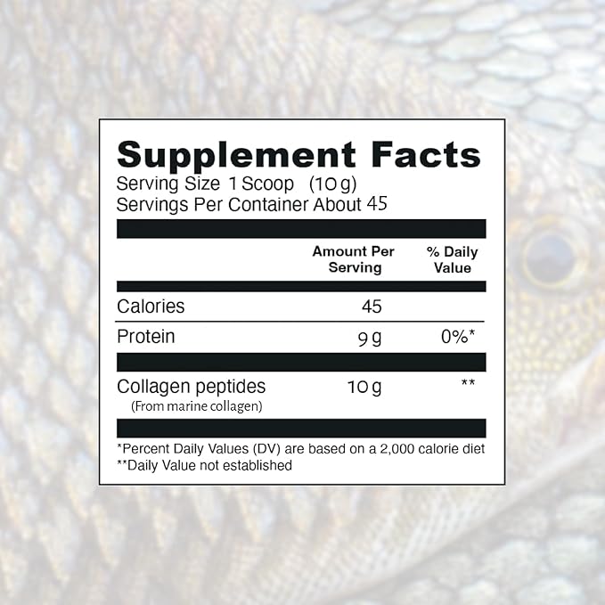 Marine Collagen Powder 16 Oz - Sourced from Wild-Caught Fish, Pescatarian Friendly, Keto Certified & Non-GMO Verified - Easy to Mix in Water - 45 Servings