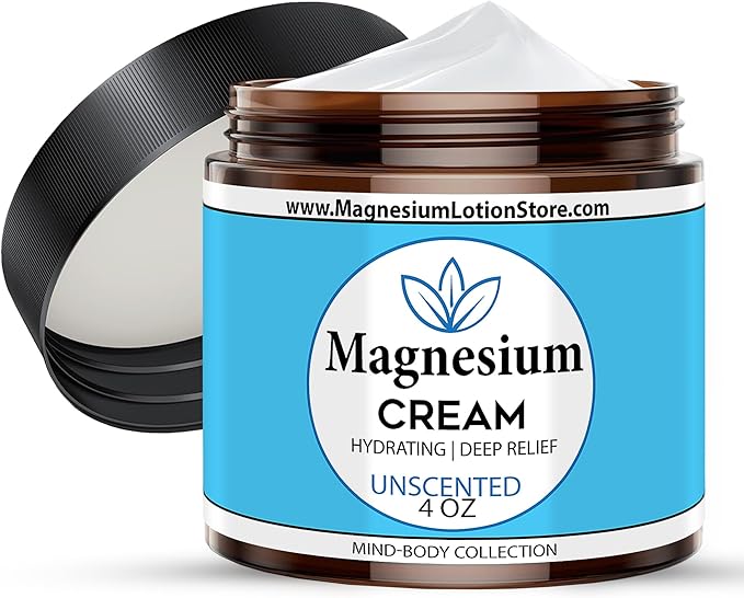 Unscented Magnesium Cream – Pure Hydration, 4 oz USA Made