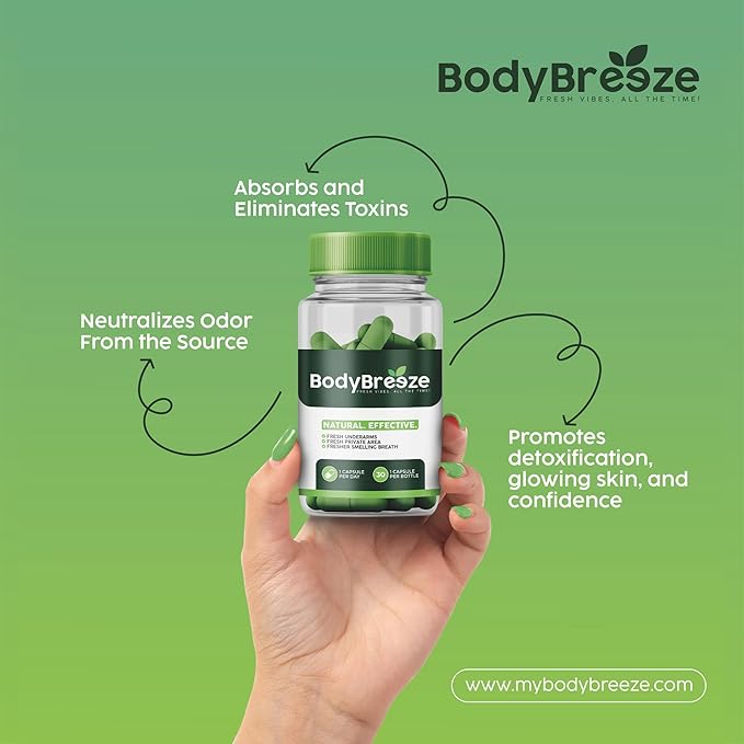 Internal Deodorant Supplement | Natural Chlorophyll 90 Capsules for Body Odor Control, Gut Health, and Fresh Breath | Vegan, Detox Support & Skin Health | Odor Eliminator for Men & Women