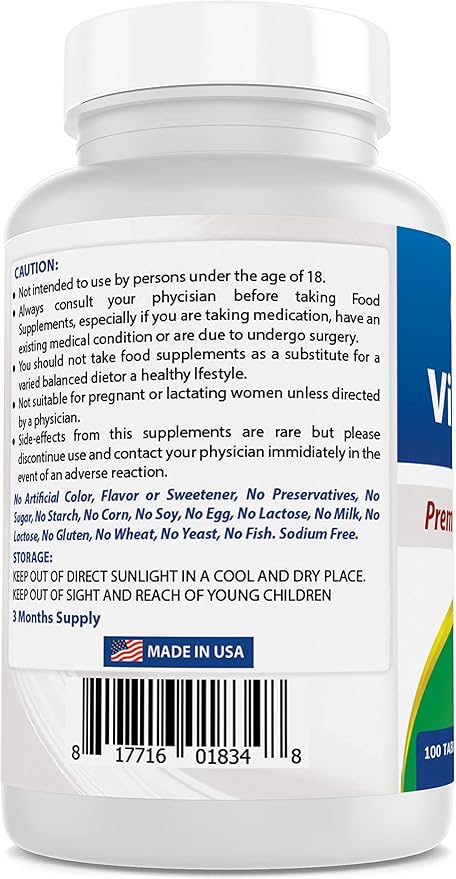 Best Naturals Vitamin D3 2000 IU (50 mcg) - 100 Tablets - 100 Days Supply - Helps Support Immune Health, Strong Bones and Teeth, & Muscle Function (100 Count (Pack of 1))