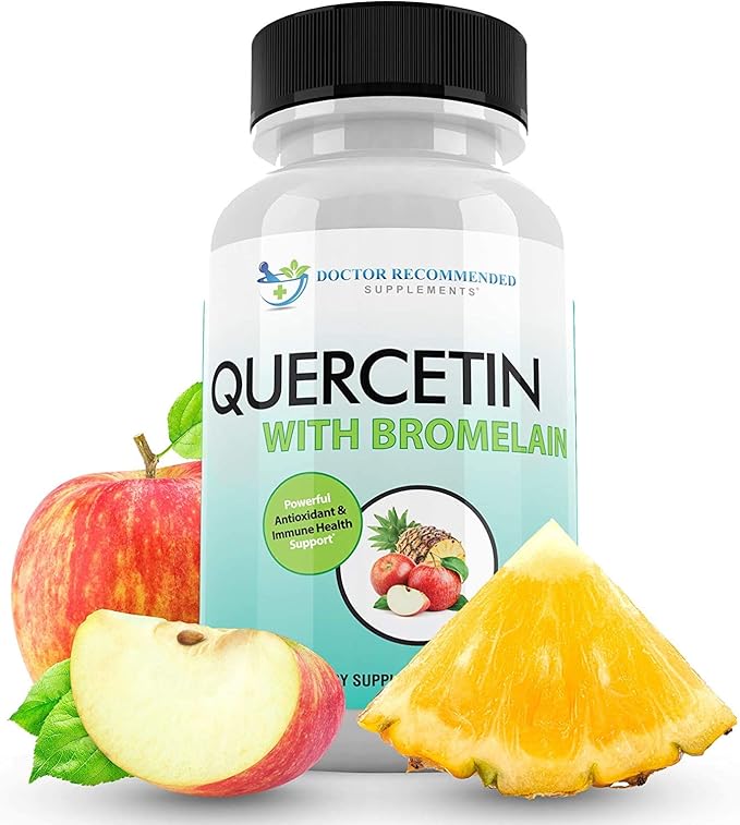 DOCTOR RECOMMENDED SUPPLEMENTS Quercetin 800mg w/Bromelain 165mg Per Serving- 120 Veggie Capsules-Full 60 Day Supply, Vitamin Supplement, Bioflavonoids, Gluten Free, Non-GMO (Pack of 3)