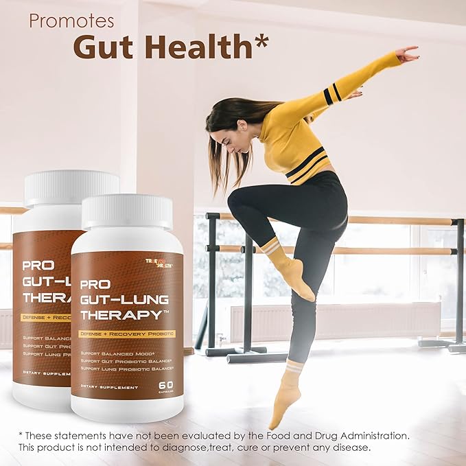 Pro Gut-Lung Therapy - Probiotic Mood Support - Defense + Recovery Probiotic - Support Balanced Mood - Support Gut Probiotic Balance - Support Lung Probiotic Balance - Overall Health Support