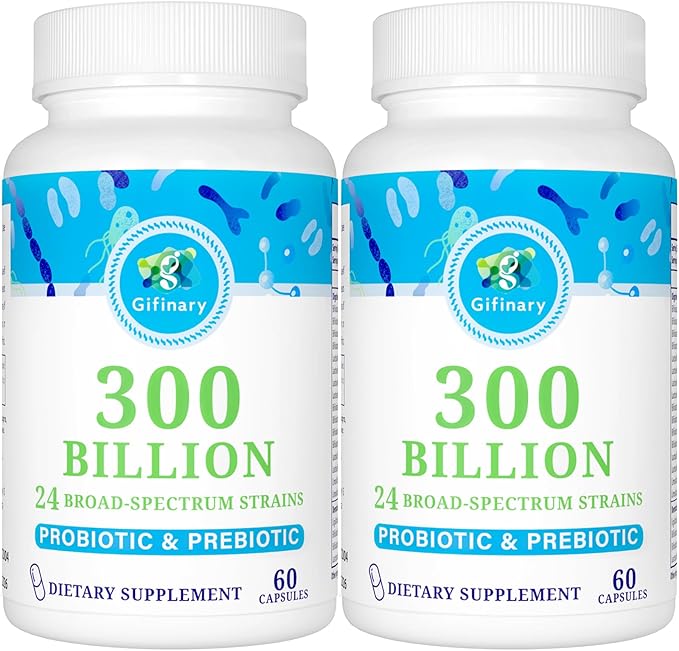 Probiotics for Women & Men - 300 Billion CFU, 24 Strains Probiotics + 15 Organic Herbs Prebiotics for Digestive, Gut Health, Immune, Constipation, Diarrhea & Whole-Body Health - 4 Months Supply