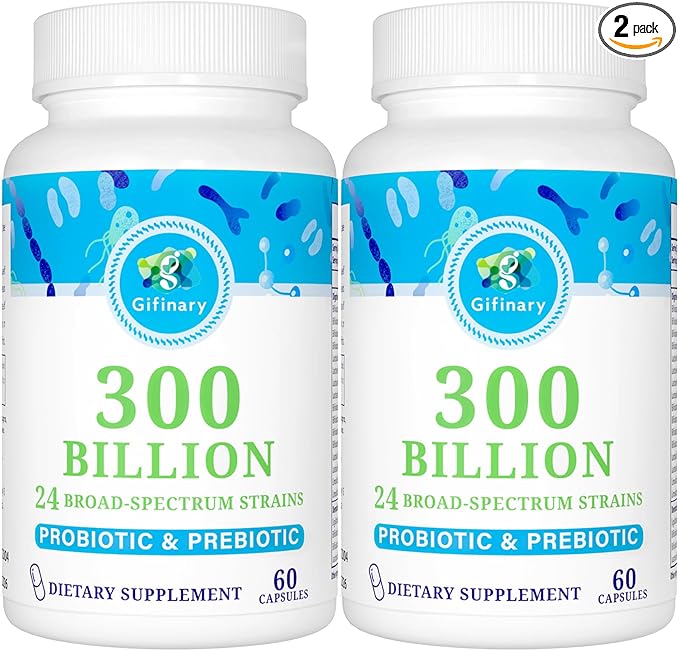 Probiotics for Women & Men - 300 Billion CFU, 24 Strains Probiotics + 15 Organic Herbs Prebiotics for Digestive, Gut Health, Immune, Constipation, Diarrhea & Whole-Body Health - 4 Months Supply