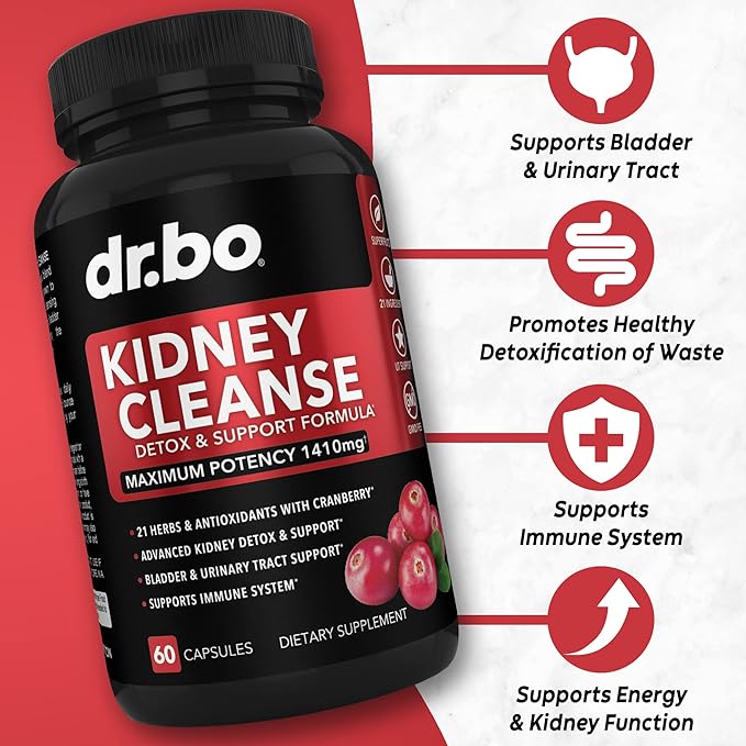 Kidney Cleanse Detox Support Supplement & Bladder Health Drops - Organic Kidney Bladder Supplements Drops & Pills Juniper Berry Cleavers Dandelion Cranberry - Kidneys Renal & Urinary Tract Supplements