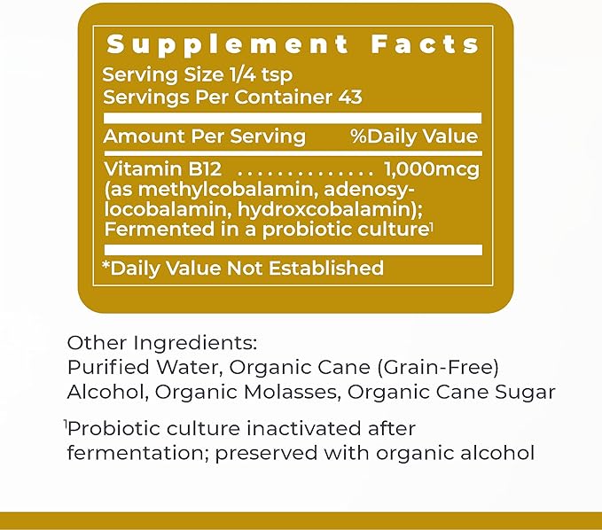 Premier Research Labs B12-ND - High-Potency Vitamin B12 - Supports Energy Levels, Memory & More - Brain Focus for Vegetarians & Vegans - Kosher Certified, Organic Ingredients - 2 fl oz