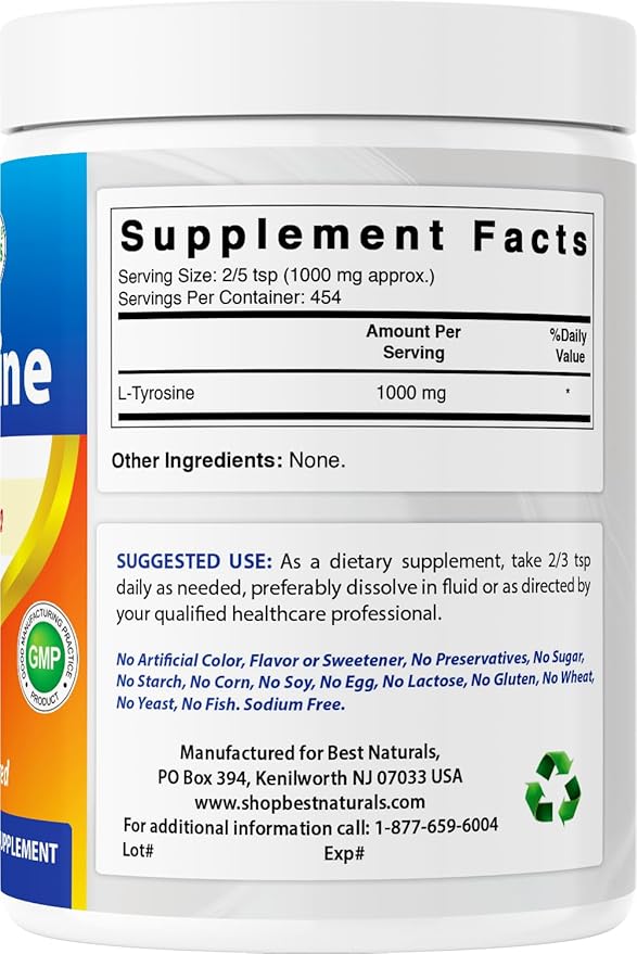 Best Naturals L-Tyrosine Pure Powder 1 Pound