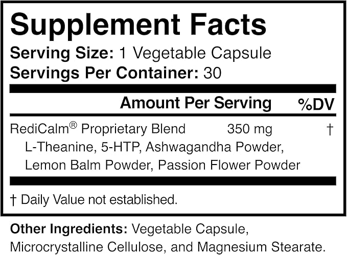 Natural Stress Relief Supplement - Non-GMO, Vegan, Gluten-Free