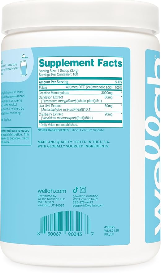 Pump-It-Up Creatine (100 Servings, Unflavored) - Creatine Monohydrate with Dandelion, Uva Ursi, & Cranberry Extract